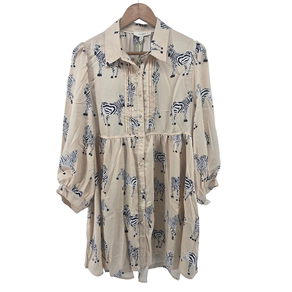 Umgee Beige Zebra Print Tunic